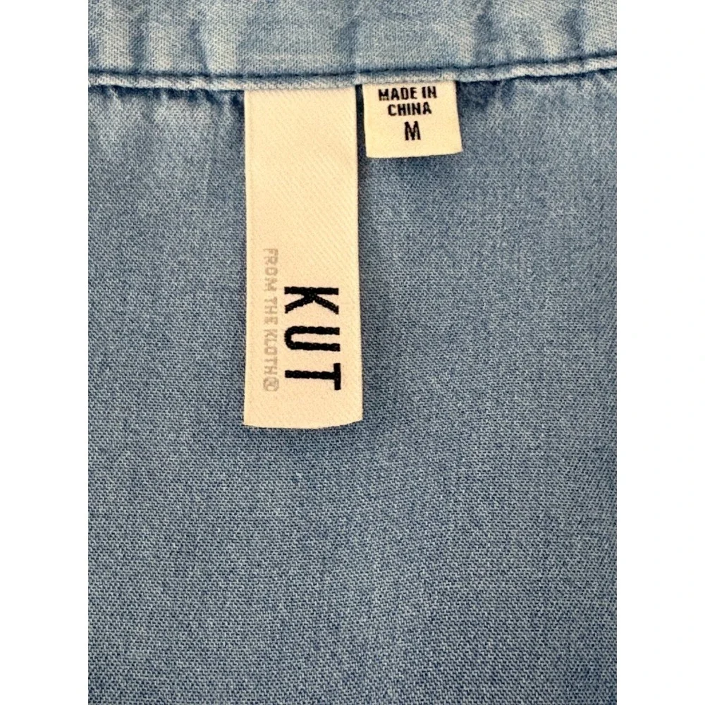 Kut from the Kloth Linda Denim Button-Up Shirt, Soft & Cozy, Size M - Picture 4 of 6